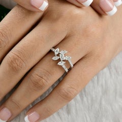 Nature 0.92 Carat SI/HI Diamond Cluster Wedding Ring 18 Karat White Gold
