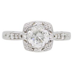 Natural 0.94 Carat European Cut Diamond 14-Karat Engagement Ring In Stock