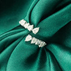 Natural 0.94 Carat SI Clarity HI Color Diamond Wrap Ring 18 Karat White Gold