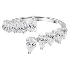 Natural 0.94 Carat SI Clarity HI Color Diamond Wrap Ring 18 Karat White Gold
