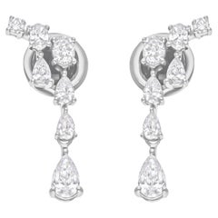 Natürlicher 0,94 Karat SI/H Diamant im Birnenbrillantschliff 14 Karat Weißgold-Schmuck