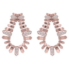 Orecchini di diamanti naturali da 0,95 carati SI/H taglio brillante rotondo in oro rosa 14 carati
