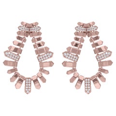 Natural 0.95 Carat SI/H Round Brilliant Cut Diamond Earrings 18 Karat Rose Gold