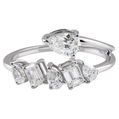 Anello con diamante naturale da 0,96 carati SI Clarity HI Color Gioielli in oro bianco 18 carati