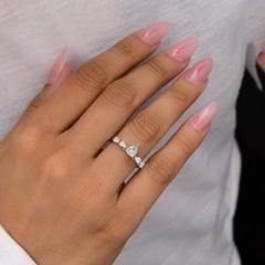 Natural 0.97 Carat SI Clarity HI Color Diamond Ring 18 Karat White Gold Jewelry