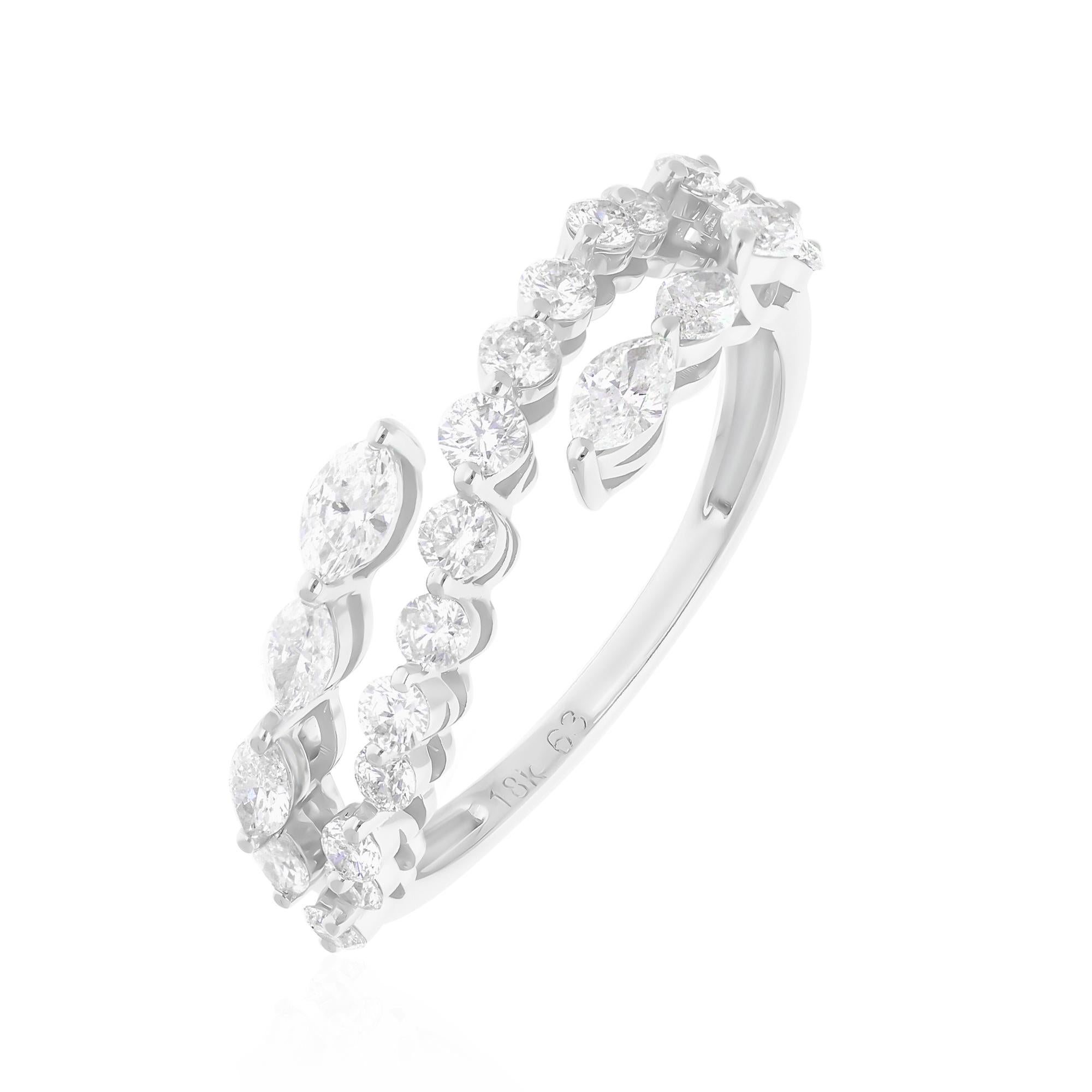 Dieser exquisite Ring ist aus 18-karätigem Gold gegossen und mit 0,97 Karat funkelnden Diamanten besetzt.

Der Ring hat die Größe 7 und kann auf Anfrage größer oder kleiner gemacht werden. FOLLOW SPECTRUM JEWELS Storefront, um die neueste