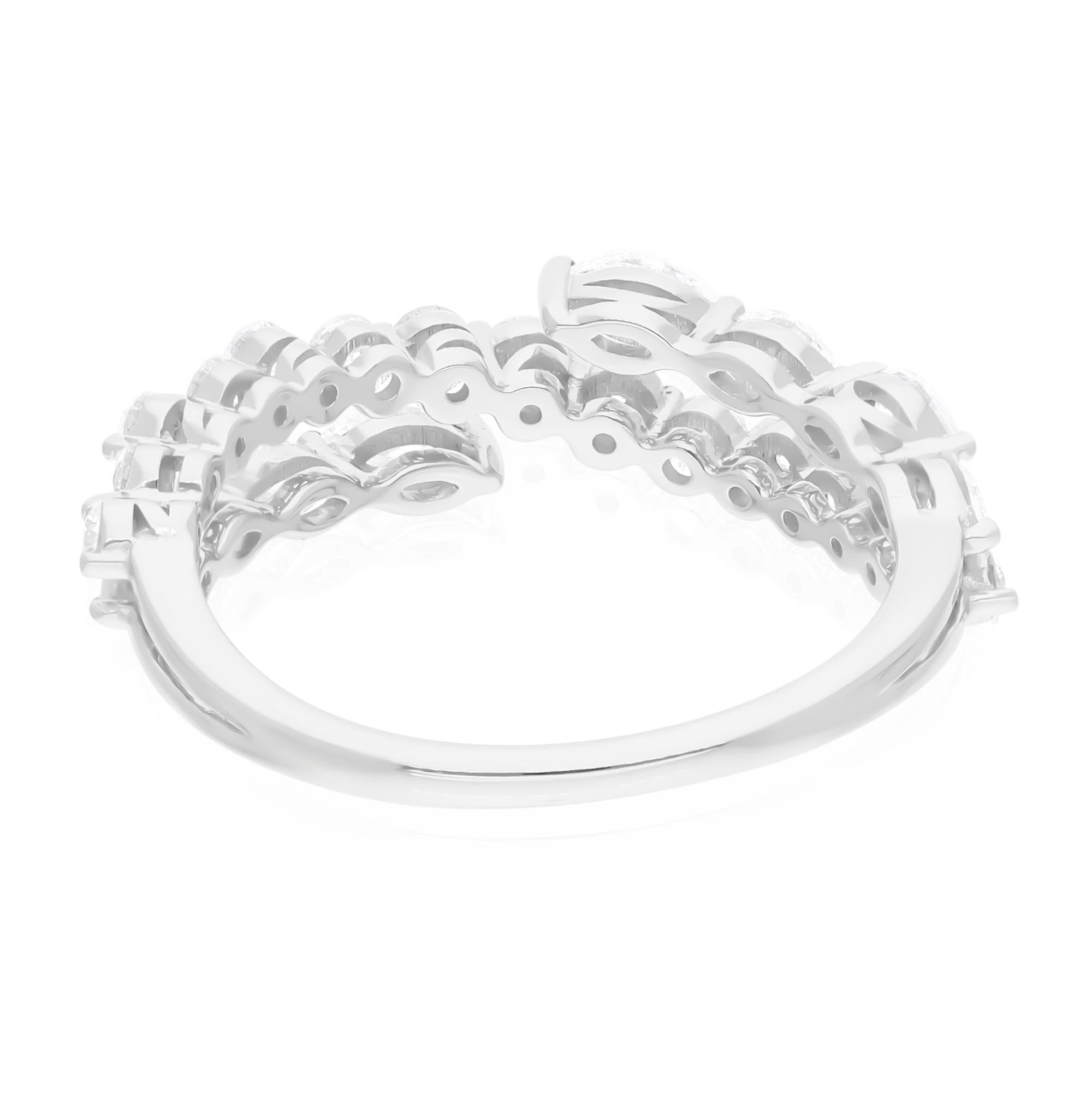 Natürlicher 0,97 Karat SI Reinheit HI Farbe Marquise Diamantring 18 Karat Weißgold im Zustand „Neu“ im Angebot in Diera, Dubai
