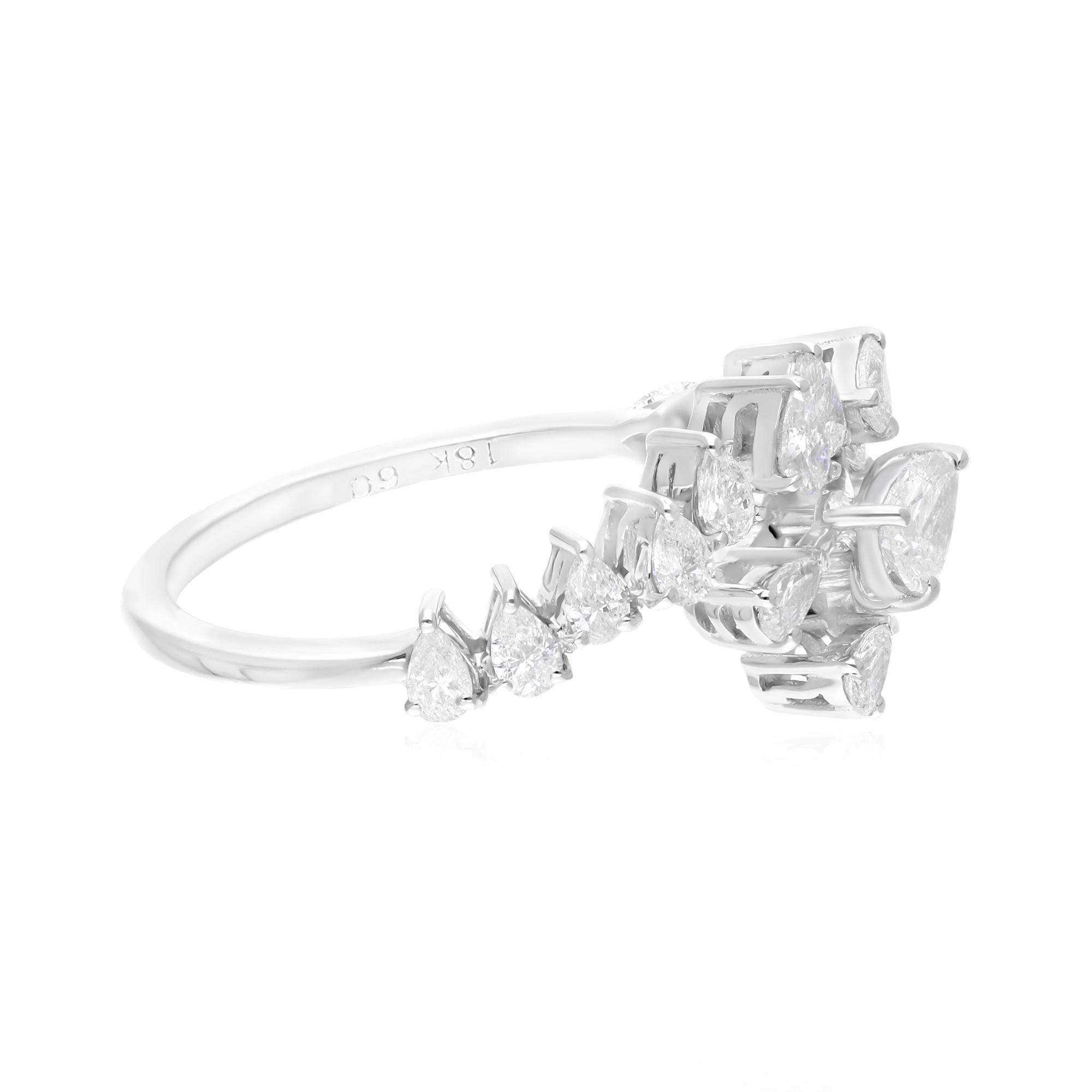 Dieser exquisite Ring ist aus 14-karätigem Gold gegossen und mit 0,97 Karat funkelnden Diamanten besetzt.

Der Ring hat die Größe 7 und kann auf Anfrage größer oder kleiner gemacht werden. FOLLOW SPECTRUM JEWELS Storefront, um die neueste