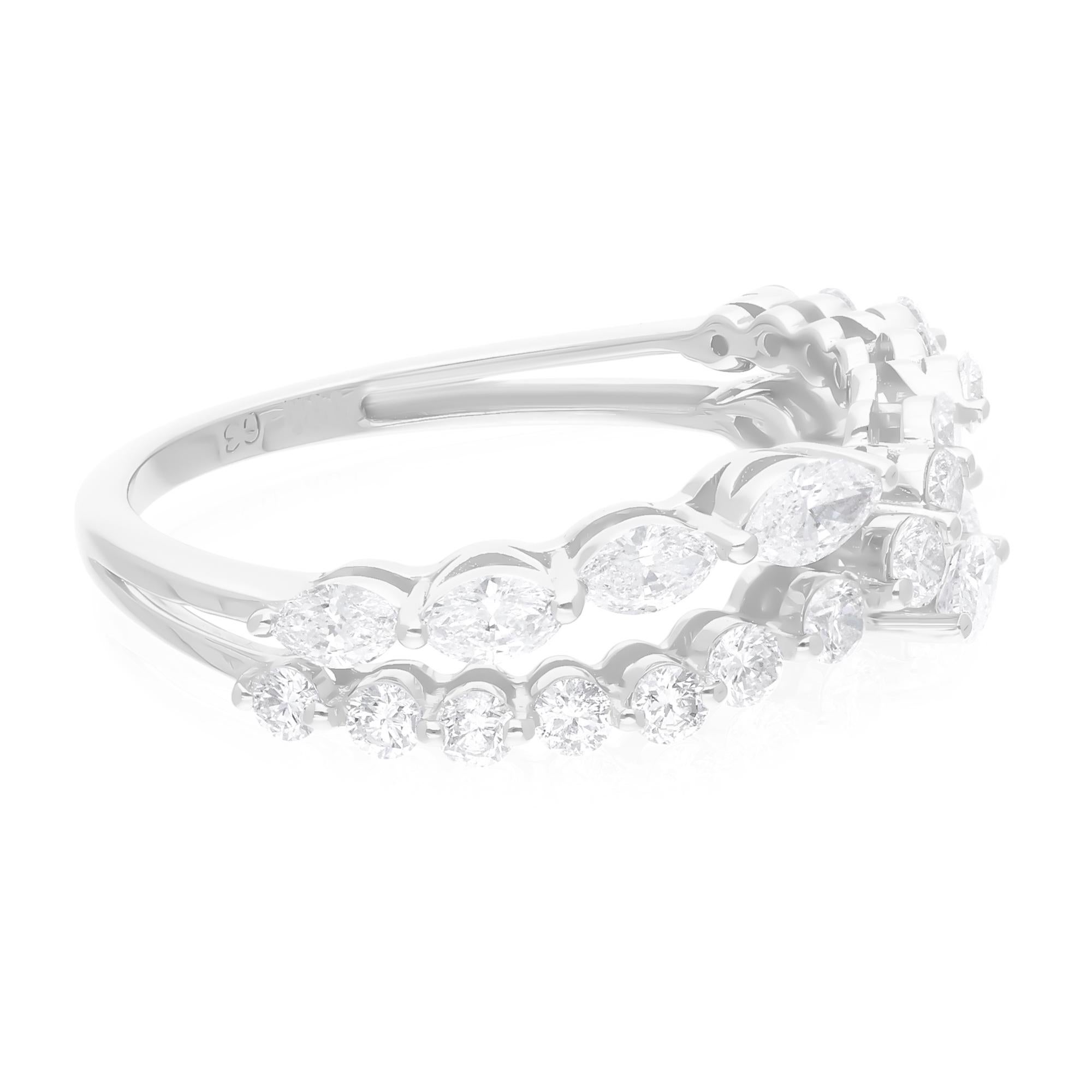 Natürlicher 0,97 Karat SI/HI Marquise-Diamantring 14 Karat Weißgold feiner Schmuck (Moderne) im Angebot