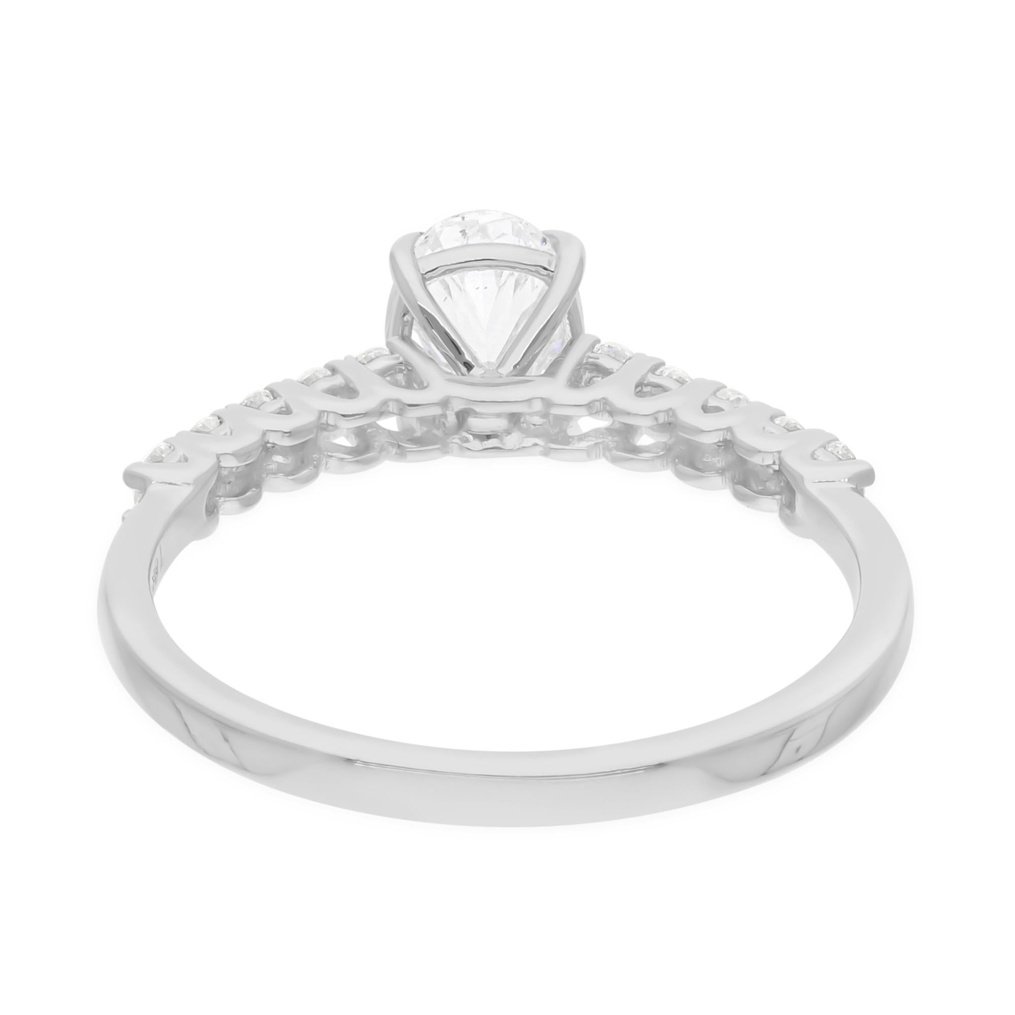 Natürlicher 0,97 Karat Solitär Oval Diamantring 18 Karat Weißgold feiner Schmuck im Zustand „Neu“ im Angebot in Diera, Dubai