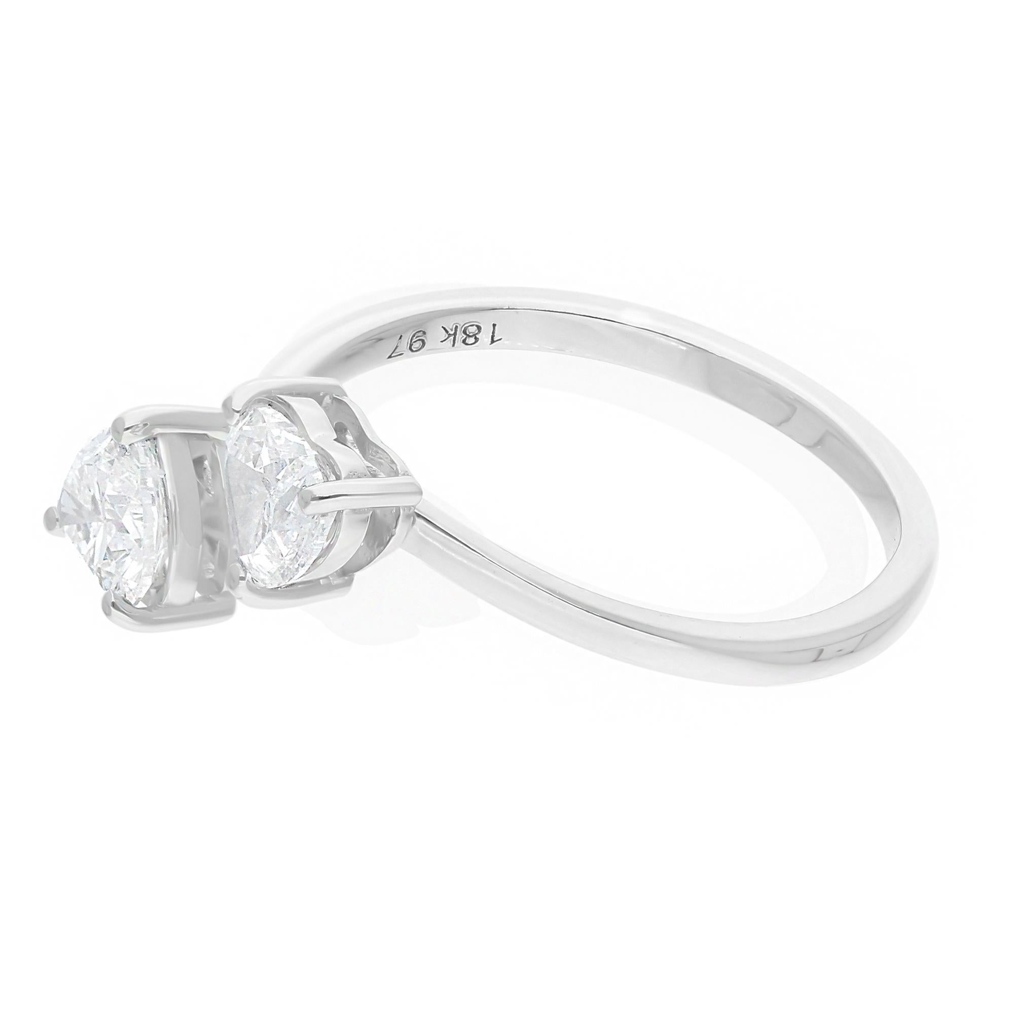 Moderne 0.98 Carat SI Clarity Heart Brilliant Cut Diamond Wrap Ring 14 Karat White Gold en vente
