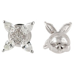 Orecchini di diamanti naturali a forma di pera da 0,98 carati SI/H Gioielli in oro bianco 18 carati