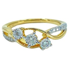 Bague de fiançailles pour elle en or 14k avec un diamant naturel de 1/2 carat 