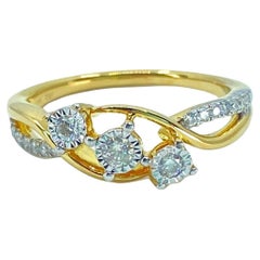 Bague de fiançailles pour elle en or 14k avec un diamant naturel de 1/2 carat