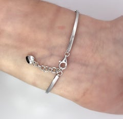 Natural 1 Carat Round Diamond Half Tennis Half Bangle Bracelet