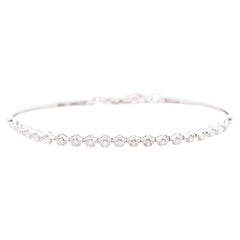Bracelet demi-jupe tennis avec diamants ronds naturels de 1 carat