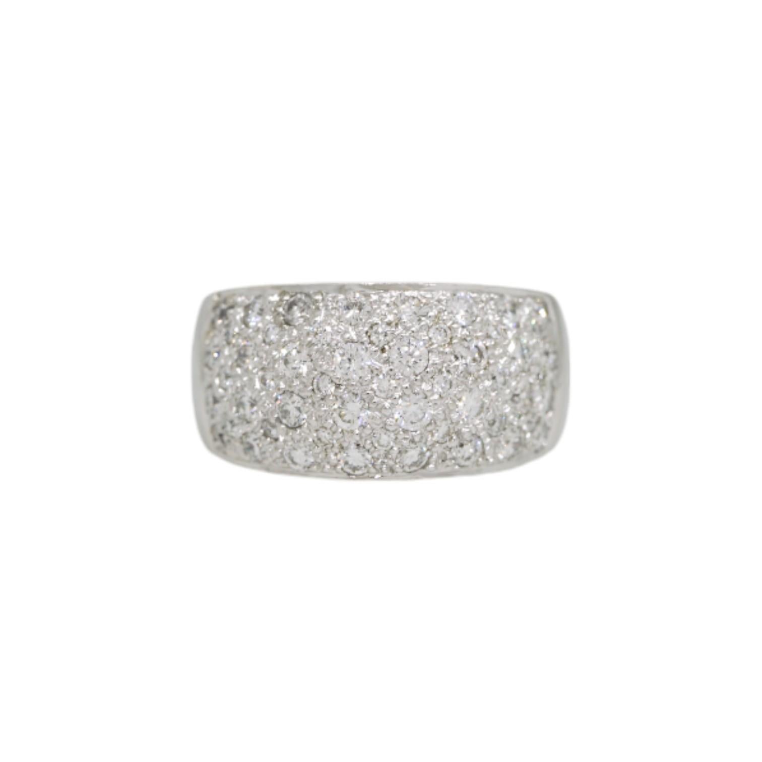 Natural 1.0 Carat Diamond Pave 14 Karat Band Ring In Stock In Good Condition For Sale In Boca Raton, FL