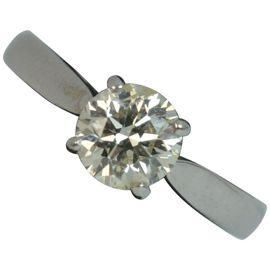Natural 1.00 Carat Brilliant Cut Diamond 18 Carat White Gold Solitaire Ring