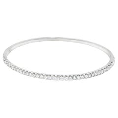 Natural 1.00 Carat Diamond 18-Karat Bangle Bracelet In Stock