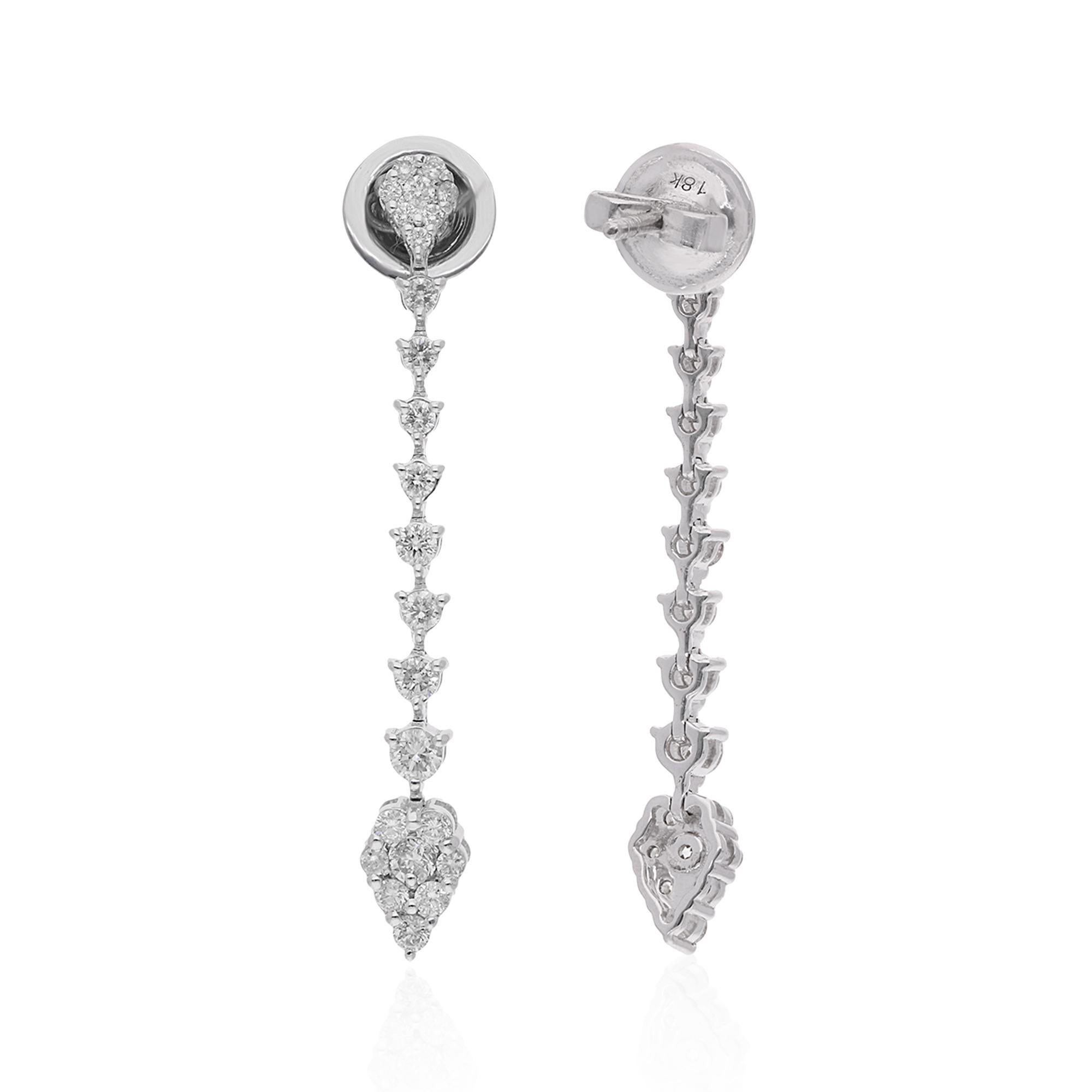 Crafted with precision and attention to detail, the earrings are handmade by skilled artisans, ensuring the highest level of quality and craftsmanship. Each diamond is carefully set to maximize its brilliance and create a stunning visual