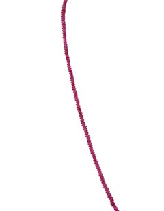 Natural 100 Carat Natural Ruby Bead Single Strand Necklace with Silver Clasp