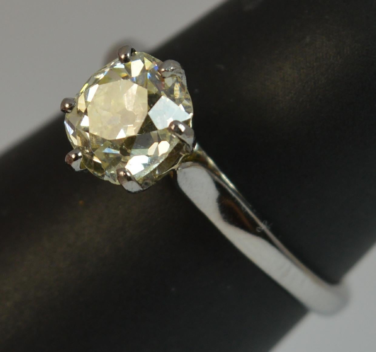 Natural 1.00 Carat Old Cut Diamond 18 Carat White Gold Antique Engagement Ring 4