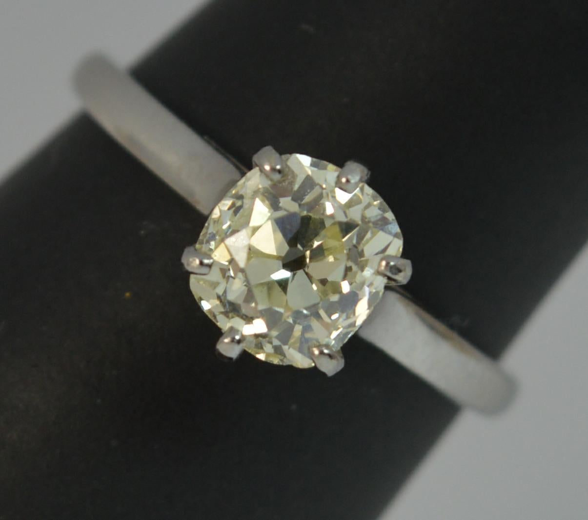 Natural 1.00 Carat Old Cut Diamond 18 Carat White Gold Antique Engagement Ring 5