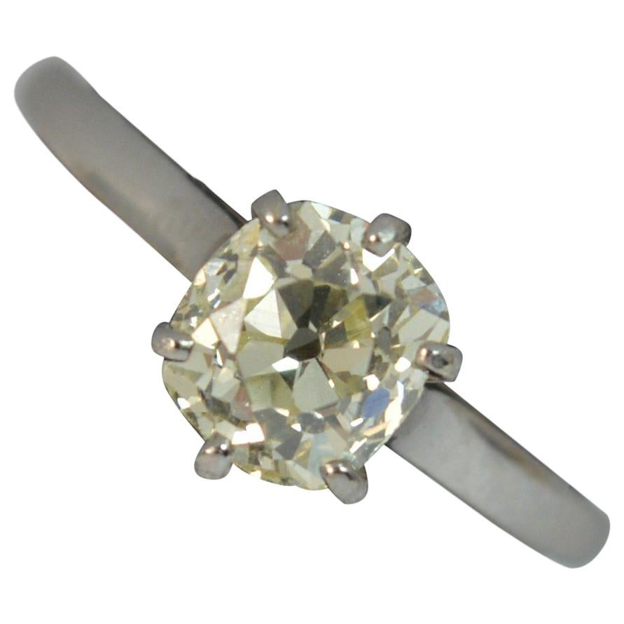 Natural 1.00 Carat Old Cut Diamond 18 Carat White Gold Antique Engagement Ring