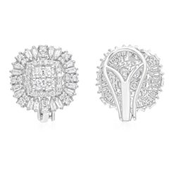 Orecchini di diamanti baguette naturali da 1,01 carati SI/H Gioielli in oro bianco 14 carati