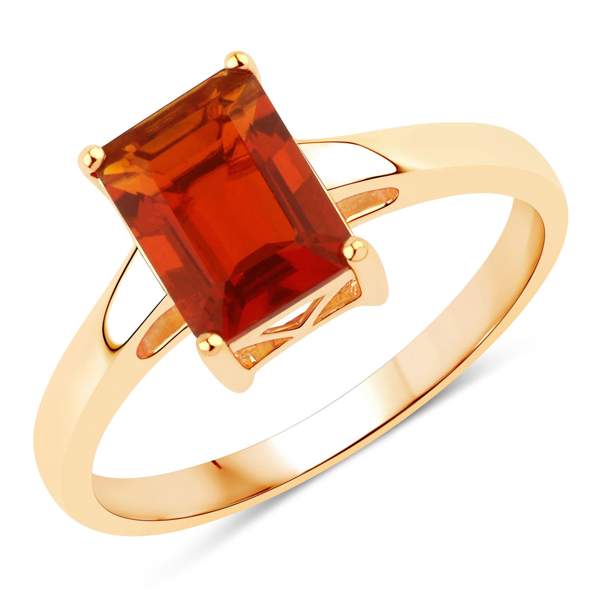 Contemporary Natural 1.02 Carat Fire Opal Solitaire Ring 14K Yellow Gold For Sale