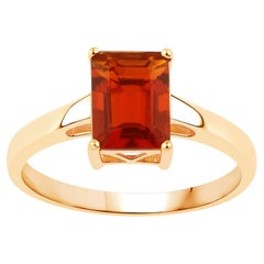 Natural 1.02 Carat Fire Opal Solitaire Ring 14K Yellow Gold
