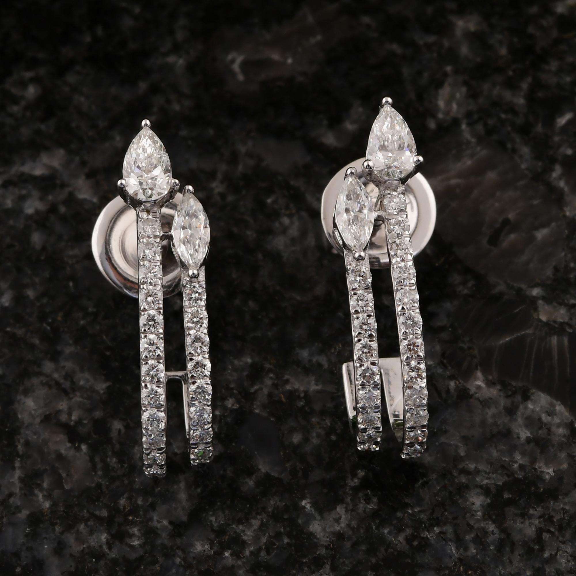 Cast from 14-karat gold, these exquisite earrings are handset with 1.02 carats of sparkling diamonds.

FOLLOW SPECTRUM JEWELS storefront to view the latest collection & exclusive pieces. Spectrum Jewels is proudly rated as a Top Seller on 1stdibs