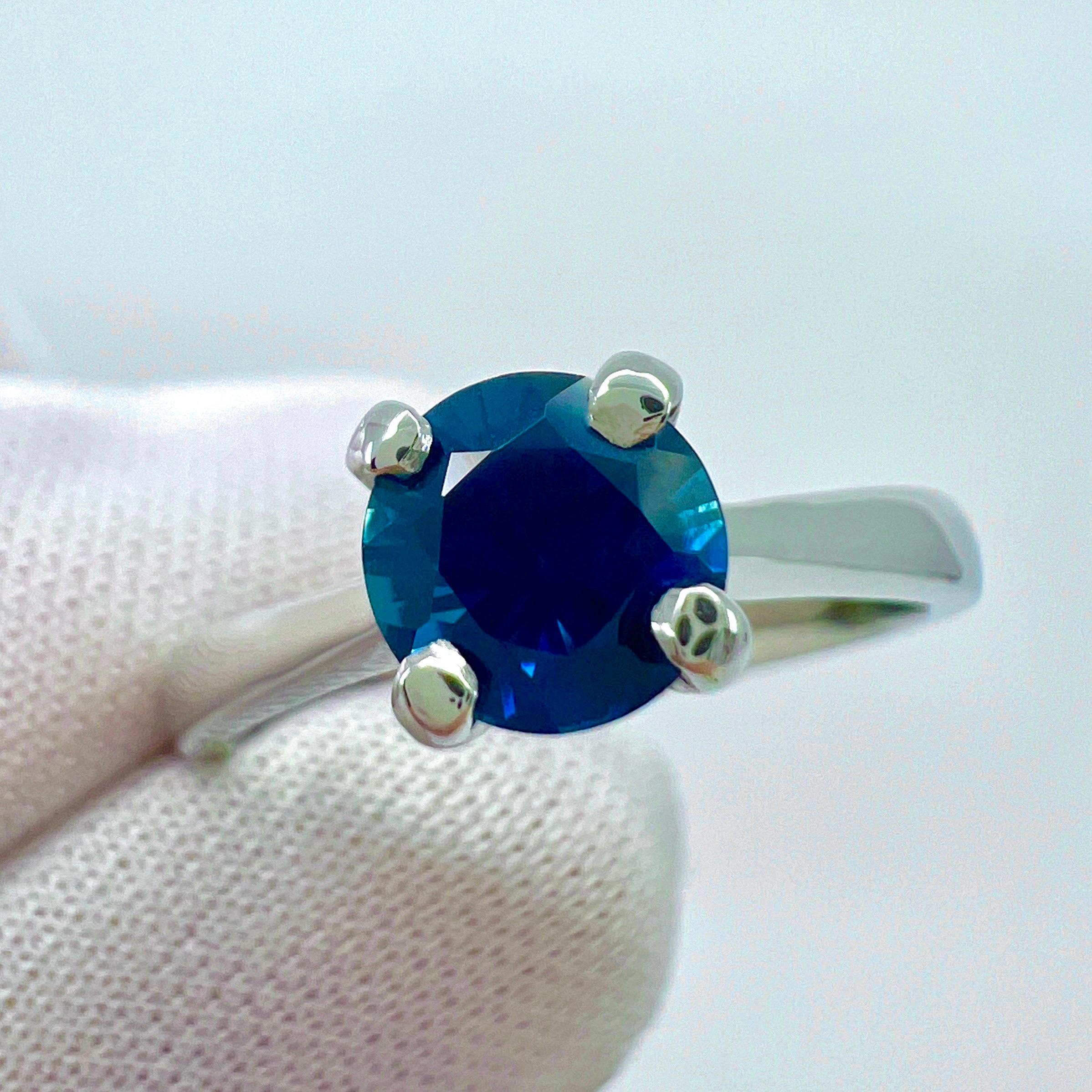 Natural Deep Blue Sapphire 950 Platinum Solitaire Ring.

Natural deep blue Australian blue sapphire set in a beautiful 950 platinum solitaire ring.

1.02 carat stone with a deep blue colour and excellent clarity, a very clean stone.
Also has an