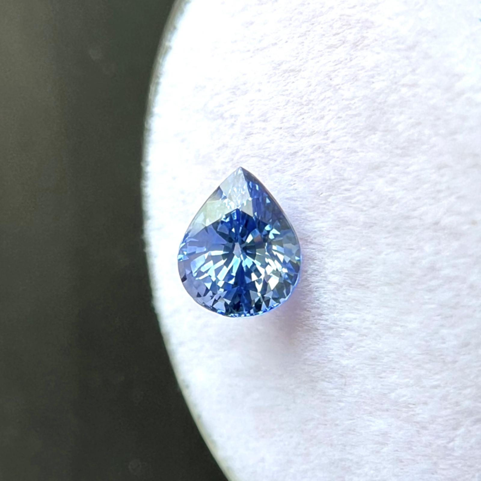 Nature 1.02ct Fine Blue Ceylon Sapphire Sri Lanka Pear Cut 6.2x5mm Gem VVS Neuf - En vente à Birmingham, GB