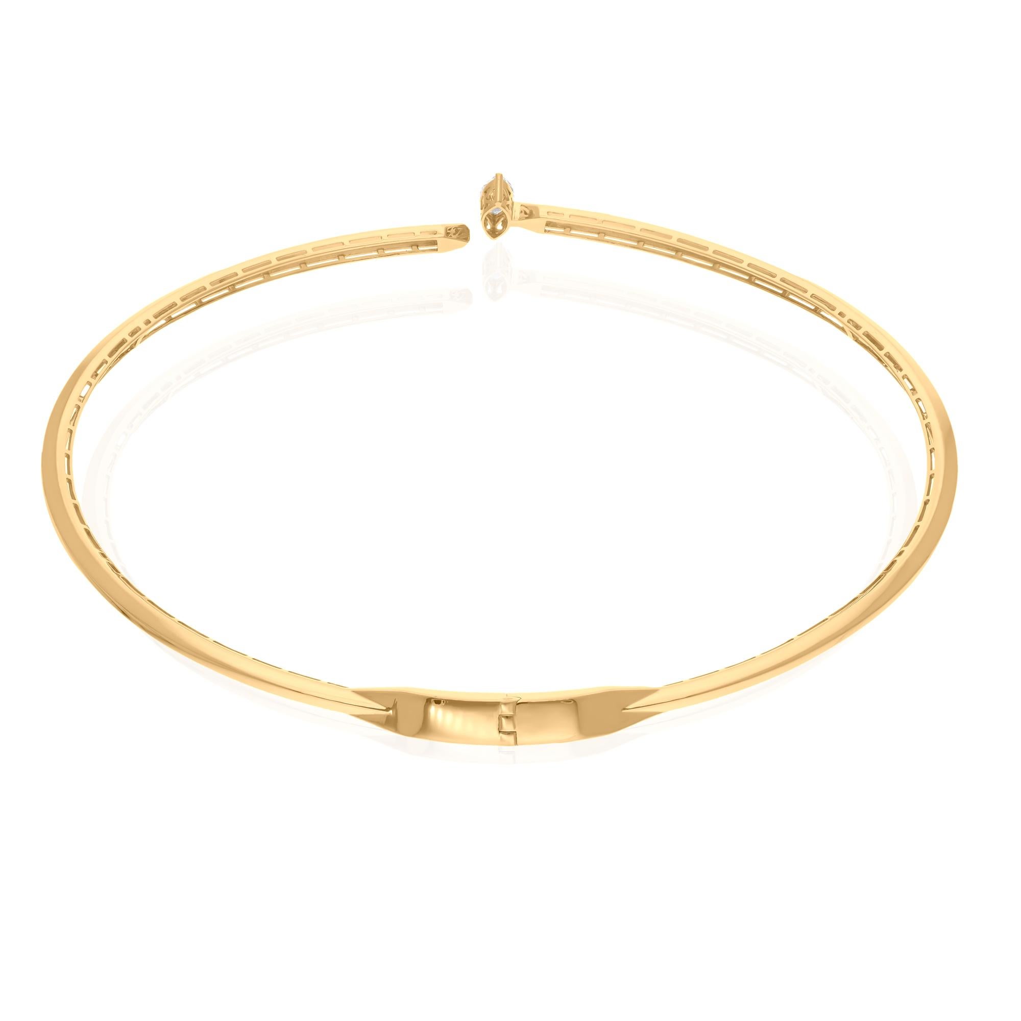 Marquise Cut Natural 1.03 Carat Marquise Diamond Choker Necklace 14 Karat Yellow Gold Jewelry For Sale