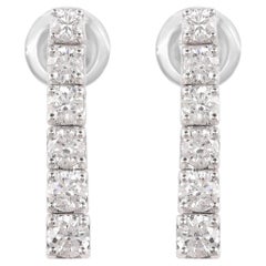 Pendientes de gota de diamante natural de 1,03 quilates, claridad SI y color HI, oro blanco de 18 quilates