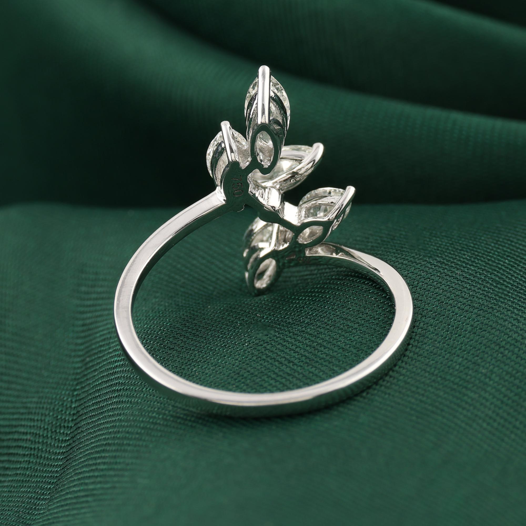 in vendita:  Anello con diamante naturale a cinque marquise da 1,03 carati SI/H Gioielli in oro bianco 18 carati 2