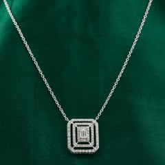 Edler Anhänger mit einem natürlichen Diamanten von 1,04 Karat, Reinheit SI, Farbe HI, aus 18-karätigem Weißgold