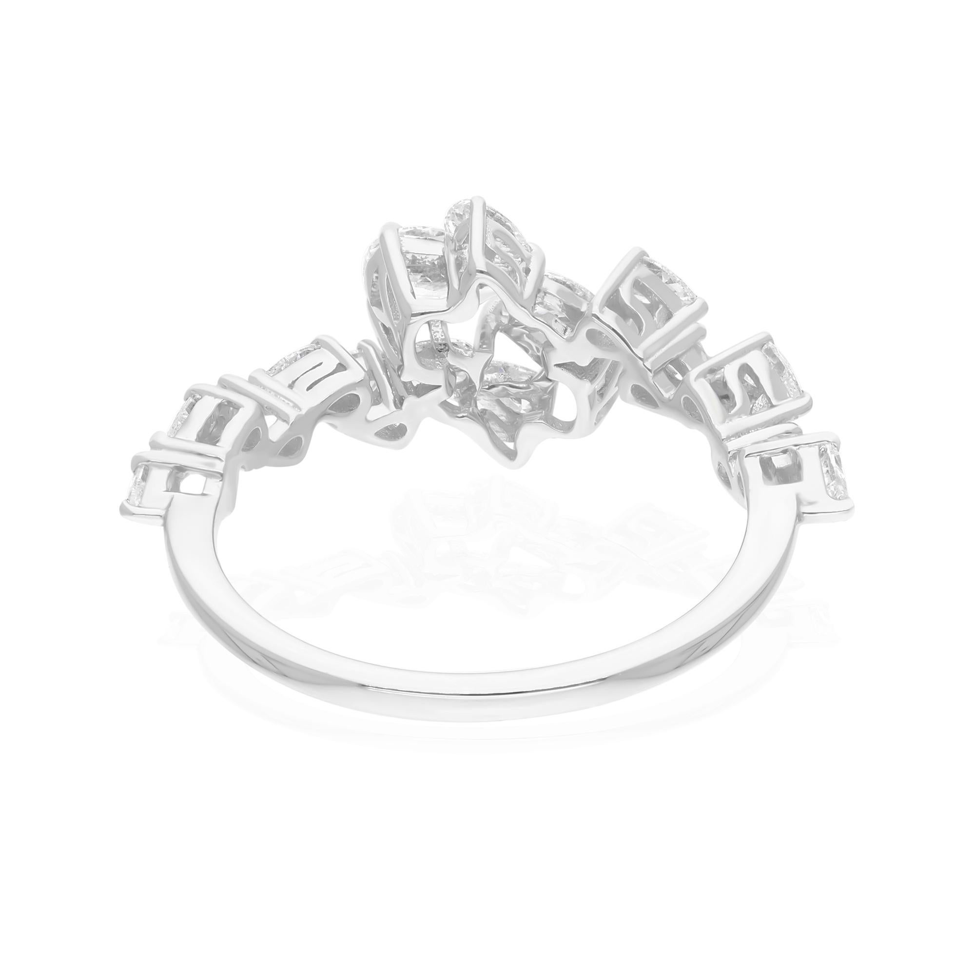 Natural 1.04 Carat SI Clarity HI Color Diamond Ring 14 Karat White Gold Jewelry In New Condition For Sale In Diera, Dubai
