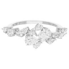 Natürlicher natürlicher 1,04 Karat SI Reinheit HI Farbe Diamantring 18 Karat Weißgold Schmuck