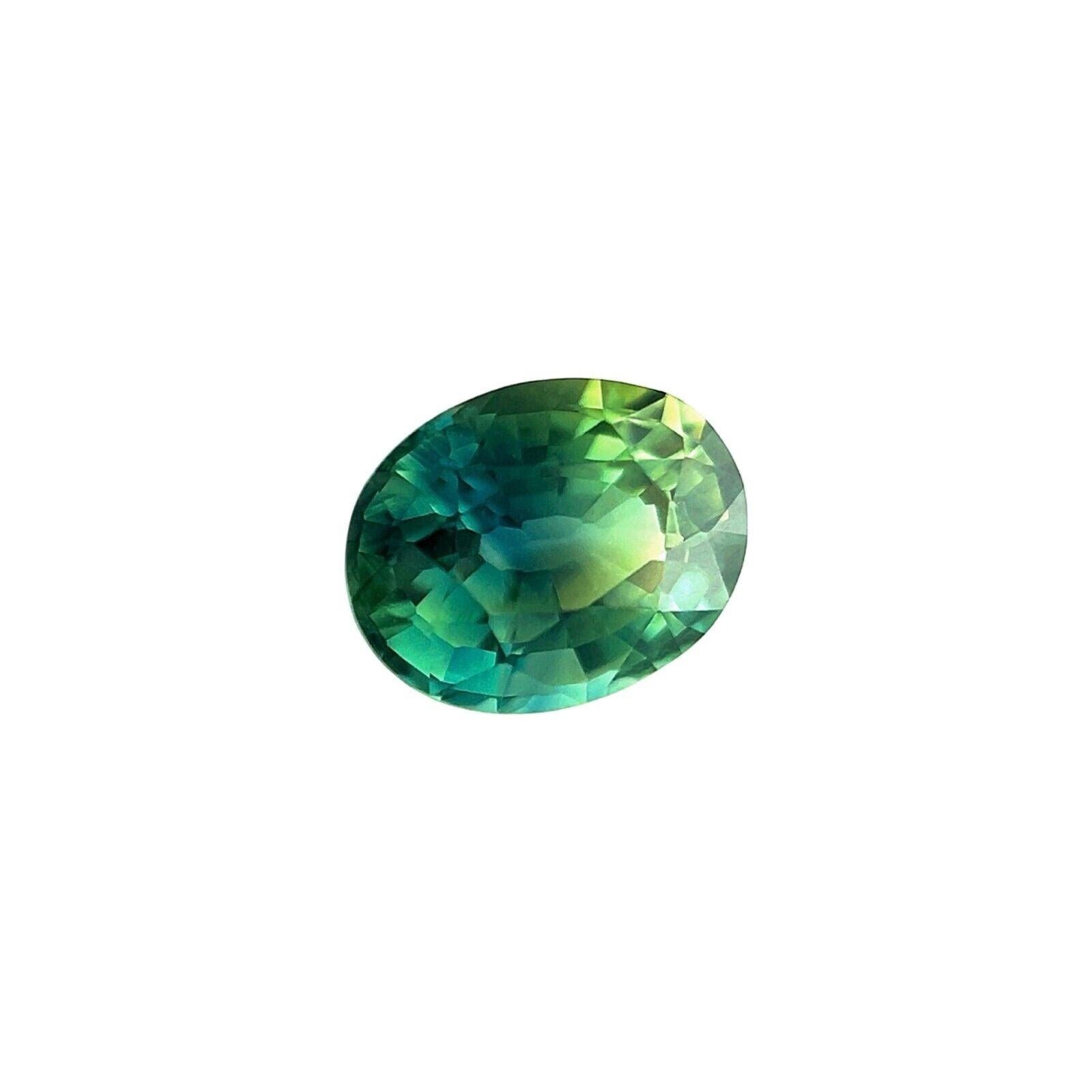 Zafiro Australiano Bicolor Natural 1,04ct Azul Verde Ovalado Suelto 6,6x5,2mm VVS
 
 Zafiro Australiano Verde Azul Bicolor Natural.
 1,04 Quilates con un hermoso y único color azul verdoso y una claridad excelente, una piedra muy limpia. VVS.
