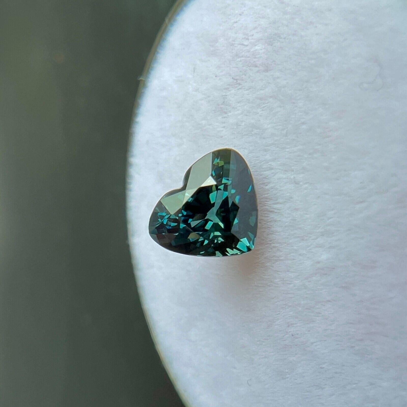 Nature 1.04ct Sapphire Untreated Heart Cut Green Blue Gia Certified No Heat Gem en vente 1