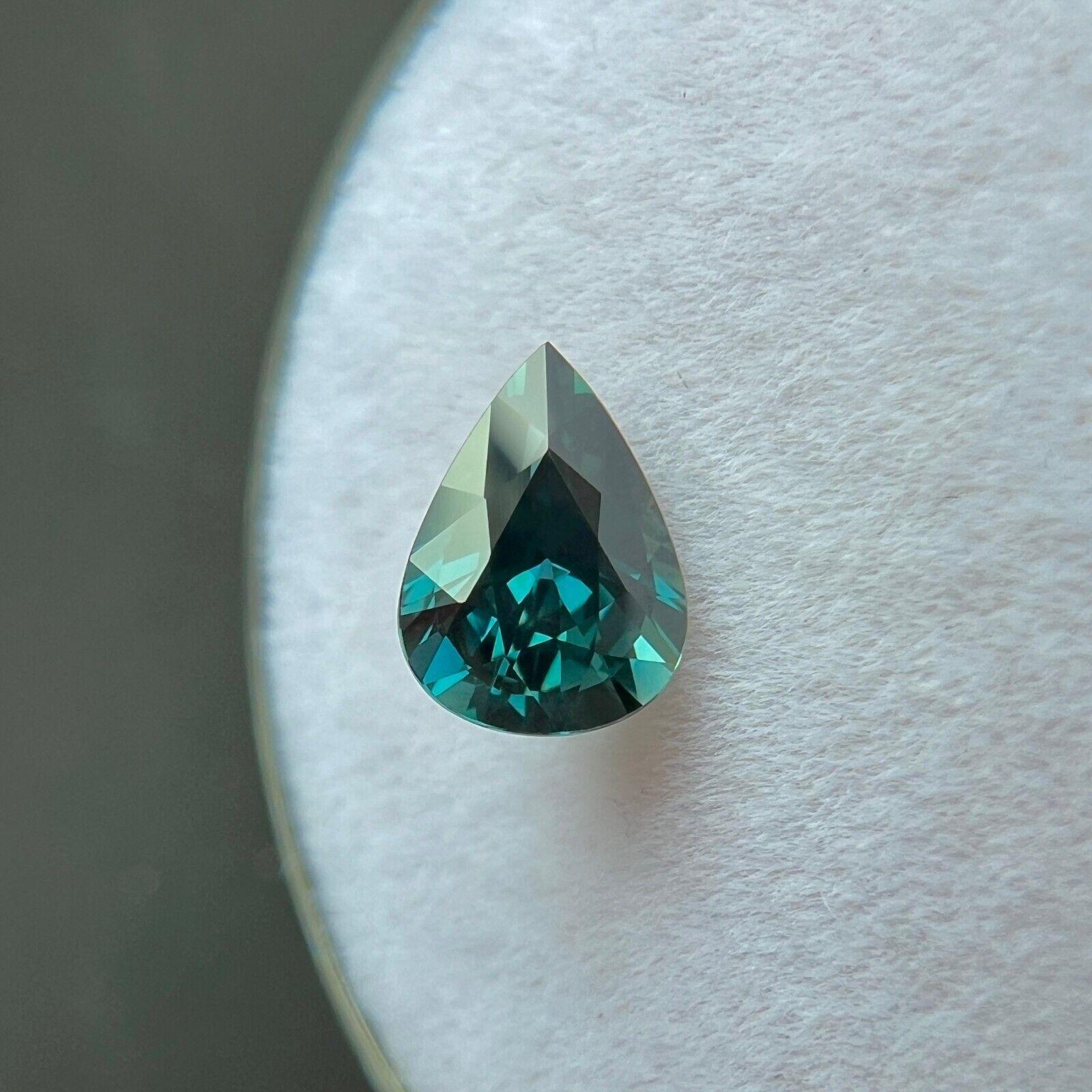 Pear Cut Natural 1.04ct Untreated Deep Blue Sapphire Gia Certified Pear Teardrop Cut Gem For Sale