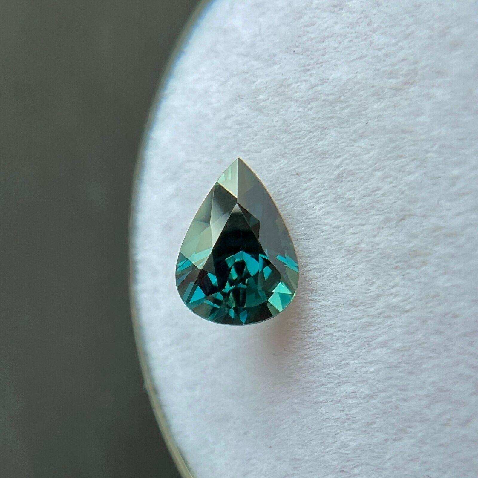 Natural 1.04ct Untreated Deep Blue Sapphire Gia Certified Pear Teardrop Cut Gem In New Condition For Sale In Birmingham, GB