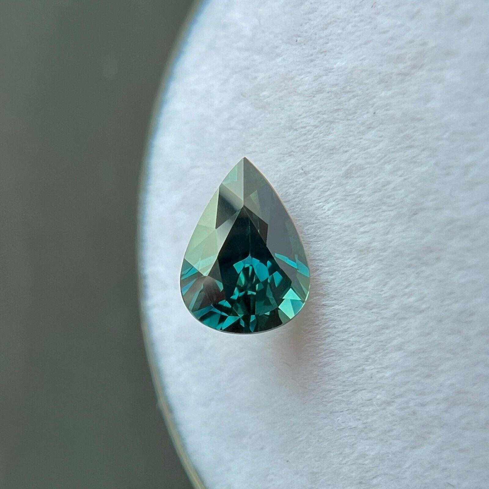 Women's or Men's Natural 1.04ct Untreated Deep Blue Sapphire Gia Certified Pear Teardrop Cut Gem For Sale