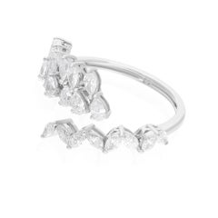 Natural Diamond 1.05ct Wrap Scatter Ring SI/HI 18 Karat White Gold