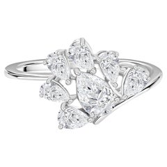 Natural 1.05 Carat SI Clarity HI Color Diamond Ring 18 Karat White Gold Jewelry