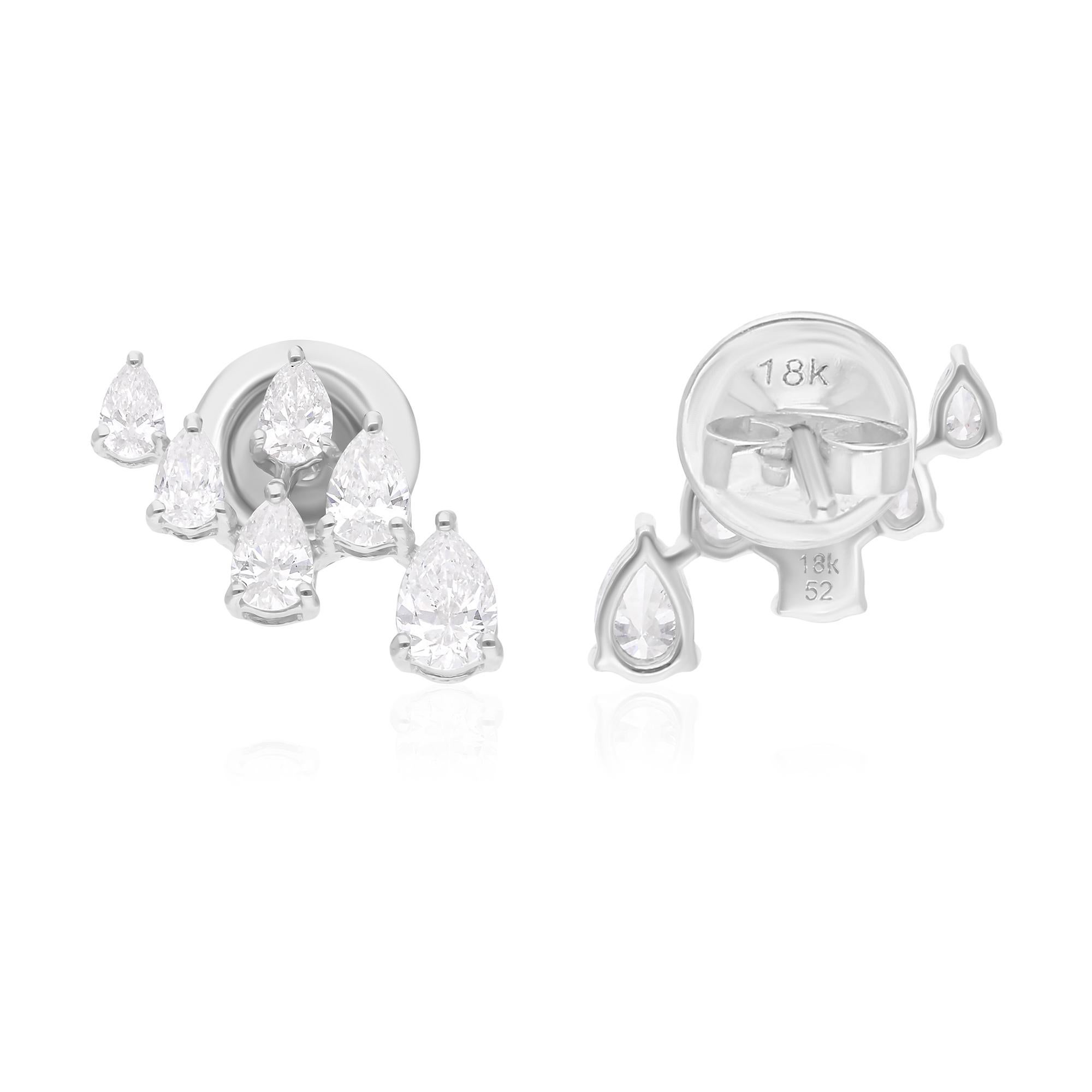Cast from 18-karat gold, these exquisite earrings are handset with 1.05 carats of sparkling diamonds.

FOLLOW SPECTRUM JEWELS storefront to view the latest collection & exclusive pieces. Spectrum Jewels is proudly rated as a Top Seller on 1stdibs