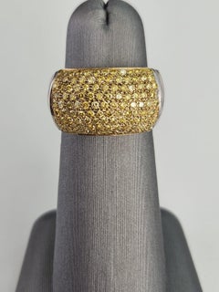 Natural 1.05 ct Canary Yellow Cluster Ring