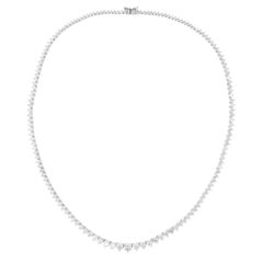 Natural 10.50 Carat Diamond Necklace 18 Karat White Gold Handmade Fine Jewelry